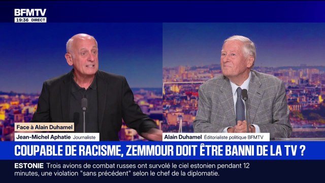 Éric Zemmour condamné pour des propos racistes en 2019: C'est un délinquant [...] Il est raciste avec un tapon officiel posé par la justice française , souligne Jean-Michel Aphatie