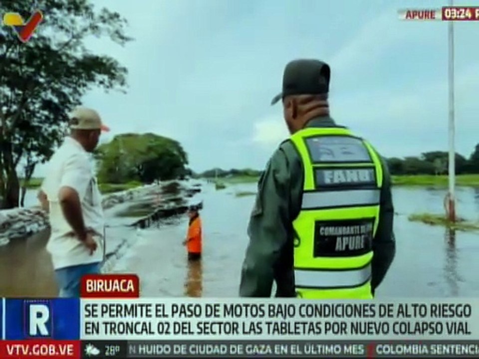 Apure | Restringido el paso en la Troncal 02 del sector Las Tabletas en Biruaca por colapso vial