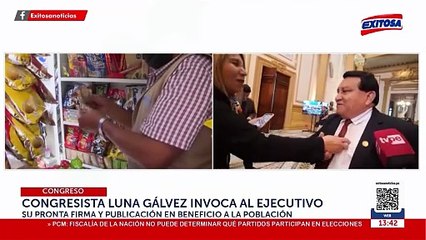 José Luna Gálvez invoca al Ejecutivo a promulgar ley que autoriza el octavo retiro de AFP