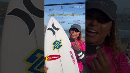 Tainá Hinckel brinca após vencer bateria na etapa da WSL em SC: ‘Moro próxima, fico vendo a maré’