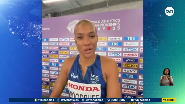 Gianna Woodruff compite por Panamá en la final de los 400 metros vallas del Mundial de Atletismo Tokio 2025