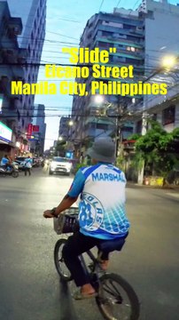 Slide in Elcano Street in Manila City in the Philippines