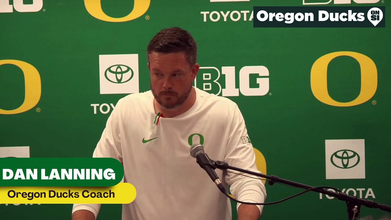 Oregon Ducks Coach Dan Lanning discusses the depth of the offense for the Ducks