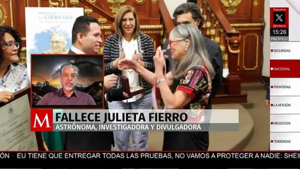 "Julieta Fierro fue una verdadera pionera en la divulgación de la ciencia": Vladimir Ávila