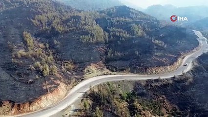 Muğla’da yangın felaketinin boyutu drone görüntüleriyle ortaya çıktı