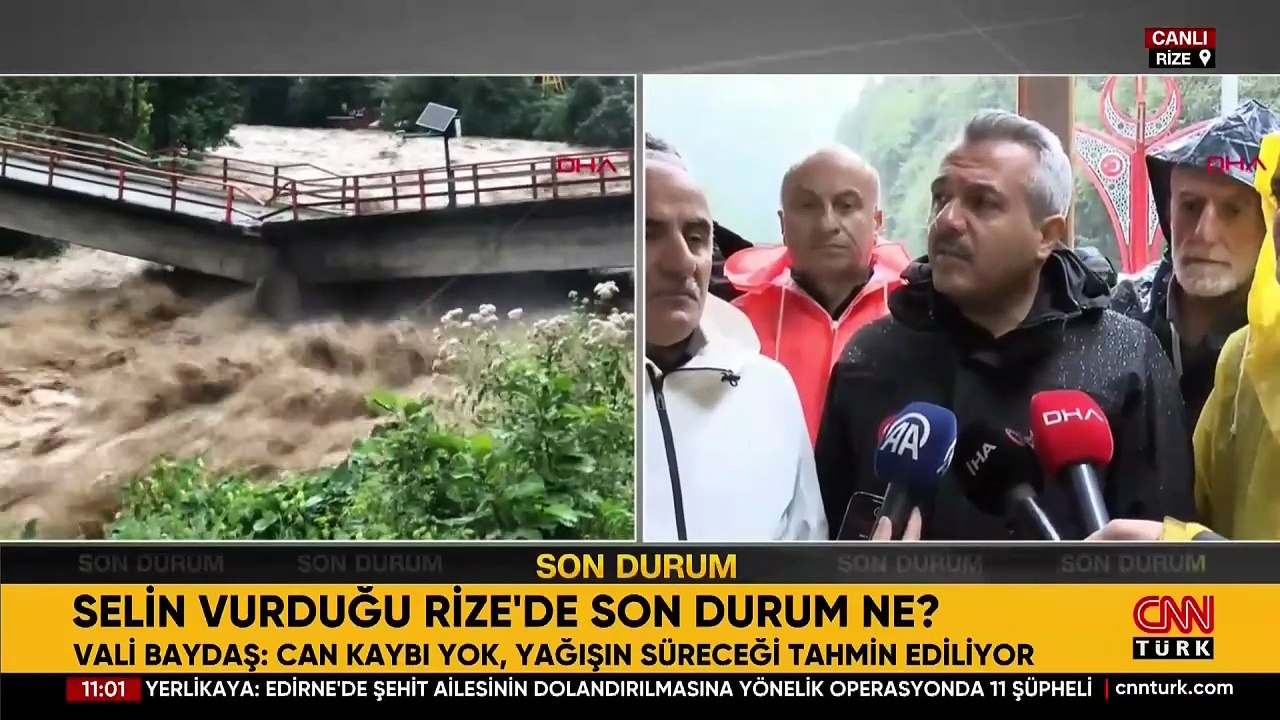 Rize ve Artvin'de sel felaketi: Heyelanlar meydana geldi, köprüler çöktü, Ayder Yaylası'nın yolu ulaşıma kapandı