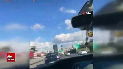 İstanbul'da makas atıp sürücülere hakaret eden maganda kamerada