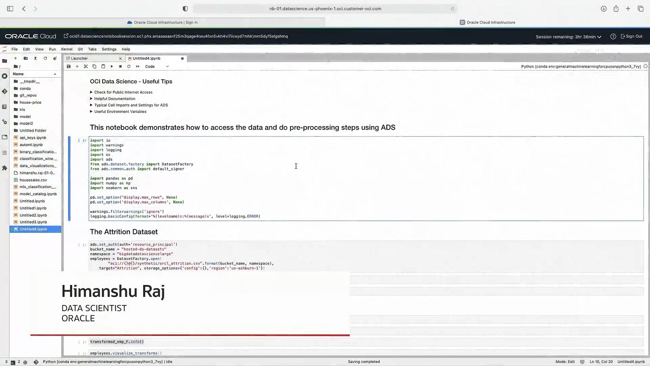 23. Demo: Data Preprocessing - Oracle Cloud Infrastructure Data Science Professional