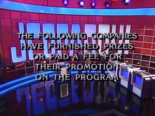 Jeopardy! closing credits, 9/7/92