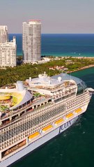 This Is A Floating City! Giant Cruise Ship Sailing to Miami
