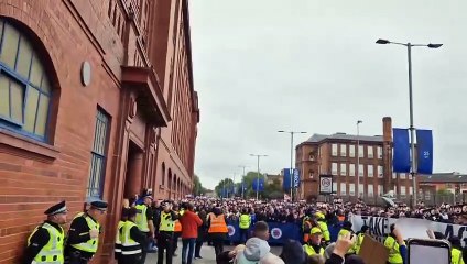 Rangers fans protest against Russell Martin