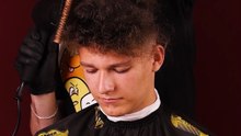 Teenager boy gets his curls cut after so many years!