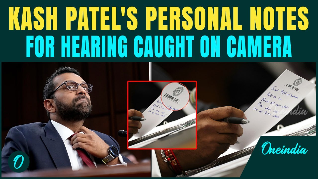 FBI Director Kash Patel CAUGHT With Personal Notes On Camera | Netizens Mock ‘Sad’ Pep Talk