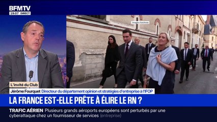 Politique: "Marine Le Pen dispose aujourd'hui d'un bon sondage", observe Jérôme Fourquet (Ifop)