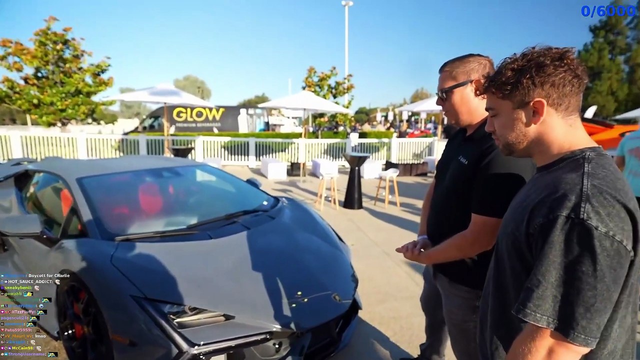 Just Chatting #28: "Mizkif shows a 2025 Lamborghini Revuelto at the Lamborghini Club Invita..."