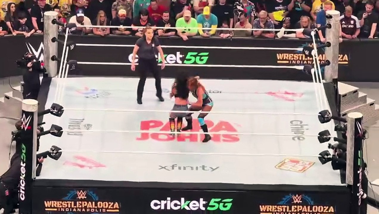 CM Punk & Aj Lee Defeat Becky Lynch & Seth Roll...