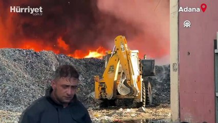 Adana'da geri dönüşüm fabrikasında yangın