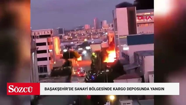 Başakşehir'de sanayi bölgesinde kargo deposunda yangın