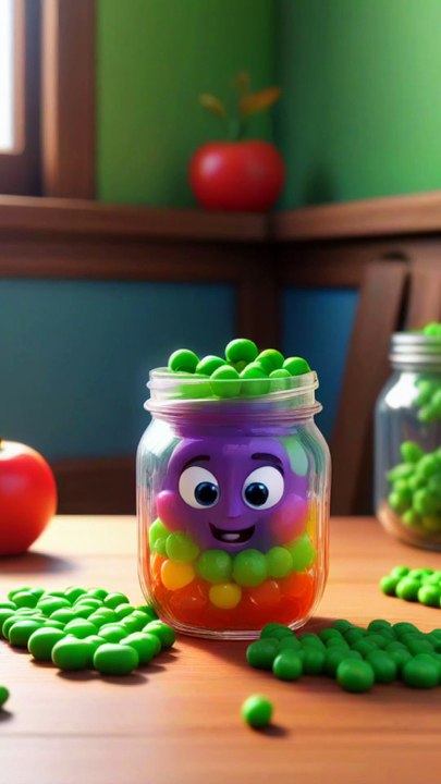 Peas Hide Inside Jelly Jar 😆😂