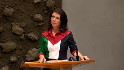 Hollandalı milletvekili, Filistin bayrağıyla kürsüye çıktı