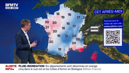 Orages, pluie-inondation: six départements en vigilance orange, de fortes rafales de vent et de grêle envisagées