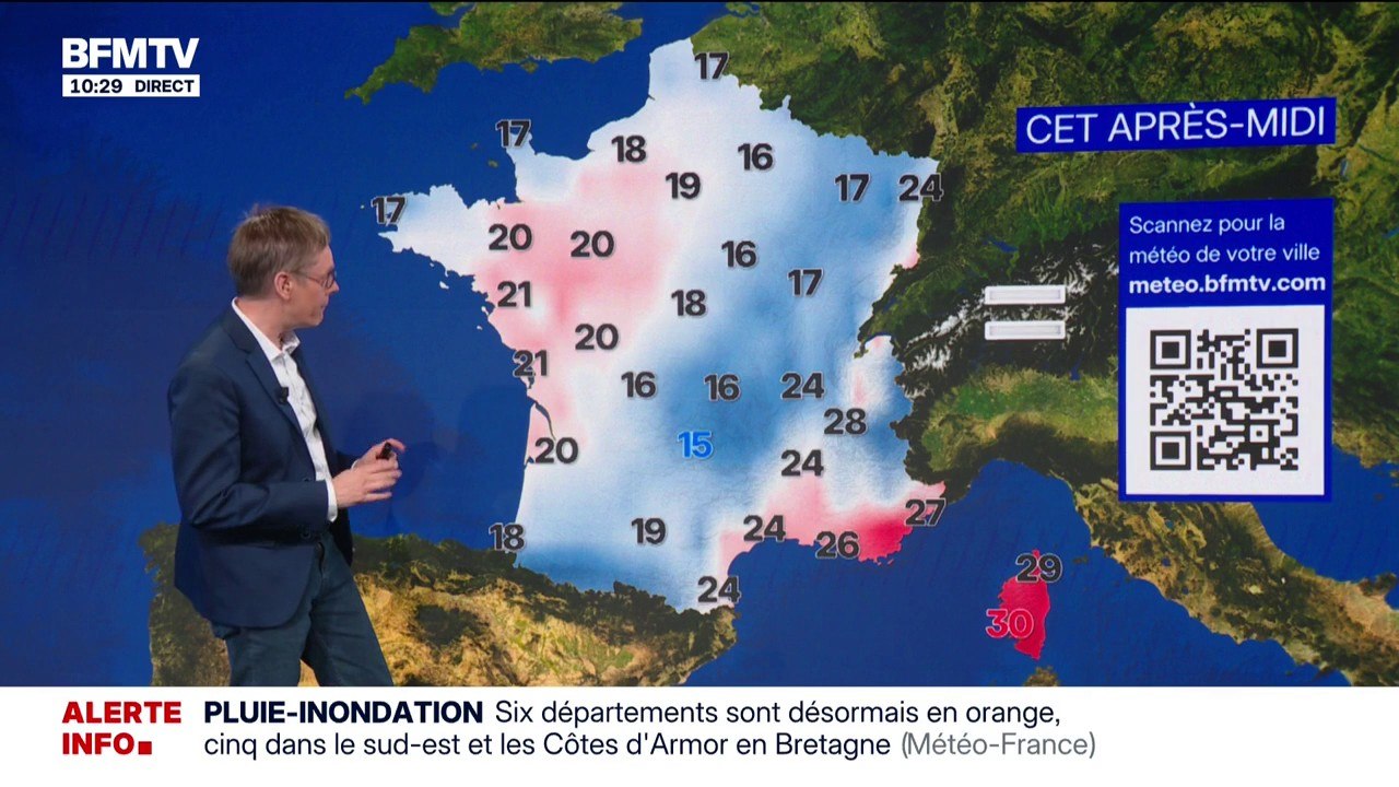 Orages, pluie-inondation: six départements en vigilance orange, de fortes rafales de vent et de grêle envisagées