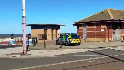 A police cordon has been put in place at a public toilet in central Blackpool this morning