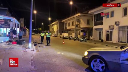 Muğla'da motosiklet manevra yapan otomobile çarptı