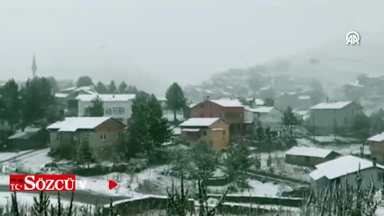 Doğu Karadeniz'in yüksek kesimleri beyaza büründü