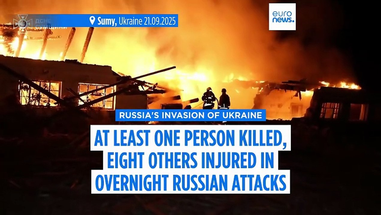 One person killed and eight others injured in overnight Russian attacks on Ukrainian cities