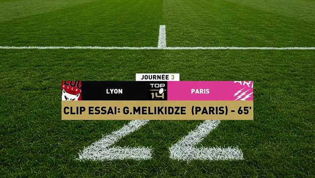 TOP 14 - Essai de Giorgi MELIKIDZE (SFP) - LOU Rugby - Stade Français Paris
