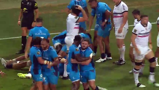 TOP 14 - Essai de Wilfried HOUNKPATIN (MHR) - Montpellier Hérault Rugby - Stade Toulousain