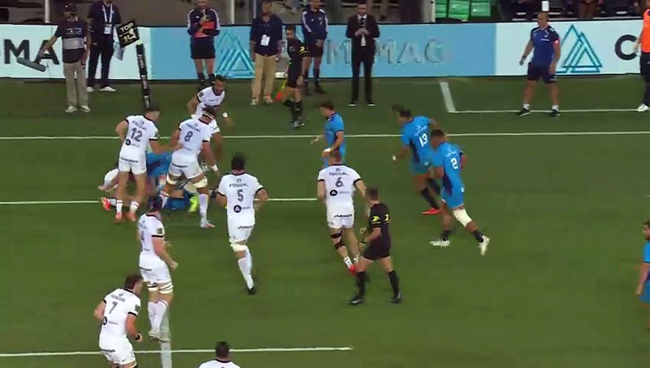 TOP 14 - Essai de Tom BANKS (MHR) - Montpellier Hérault Rugby - Stade Toulousain