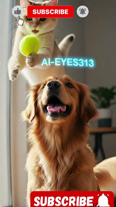 You will never guess who really stole the toy 😹_#dog ,#cat ,#ai ,#shortfeed ,#comedyshorts