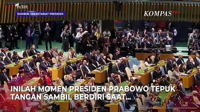 Momen Prabowo Standing Ovation saat Macron Umumkan Prancis Akui Palestina di PBB