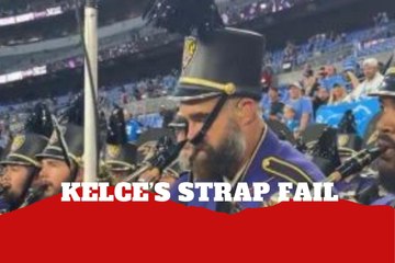 Jason Kelce’s chin strap steals the spotlight with Ravens band