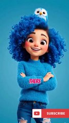 💙 Cute Blue-Haired Girl & Her Owl | Fun 3D Animation Shorts 🦉✨ #shorts