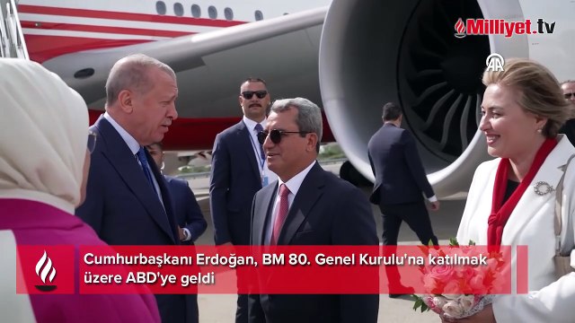 Cumhurbaşkanı Erdoğan, BM 80. Genel Kurulu'na katılmak üzere ABD'ye geldi