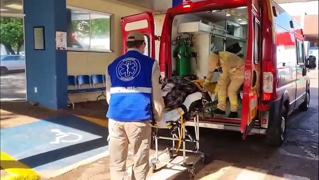 Motociclista tem lesões graves e é levado ao HUOP após acidente na Estrada Chaparral, em Cascavel