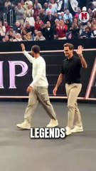 Roger Federer & Steph Curry light up Laver Cup coin toss