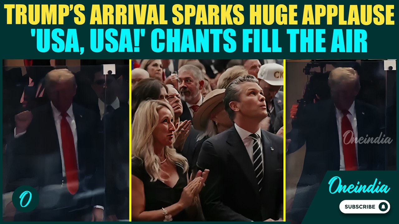 Crowd Erupts Into ‘USA! USA!’ Chants as Trump Arrives to Honor Kirk; Thousands Stand in Tribute