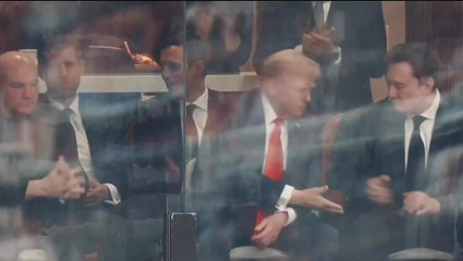 Watch: Donald Trump and Elon Musk shake hands as pair reunite at Charlie Kirk memorial