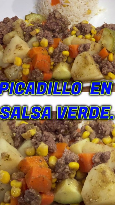 asi se hace el picadillo en salsa verde, mas facil y rapido.