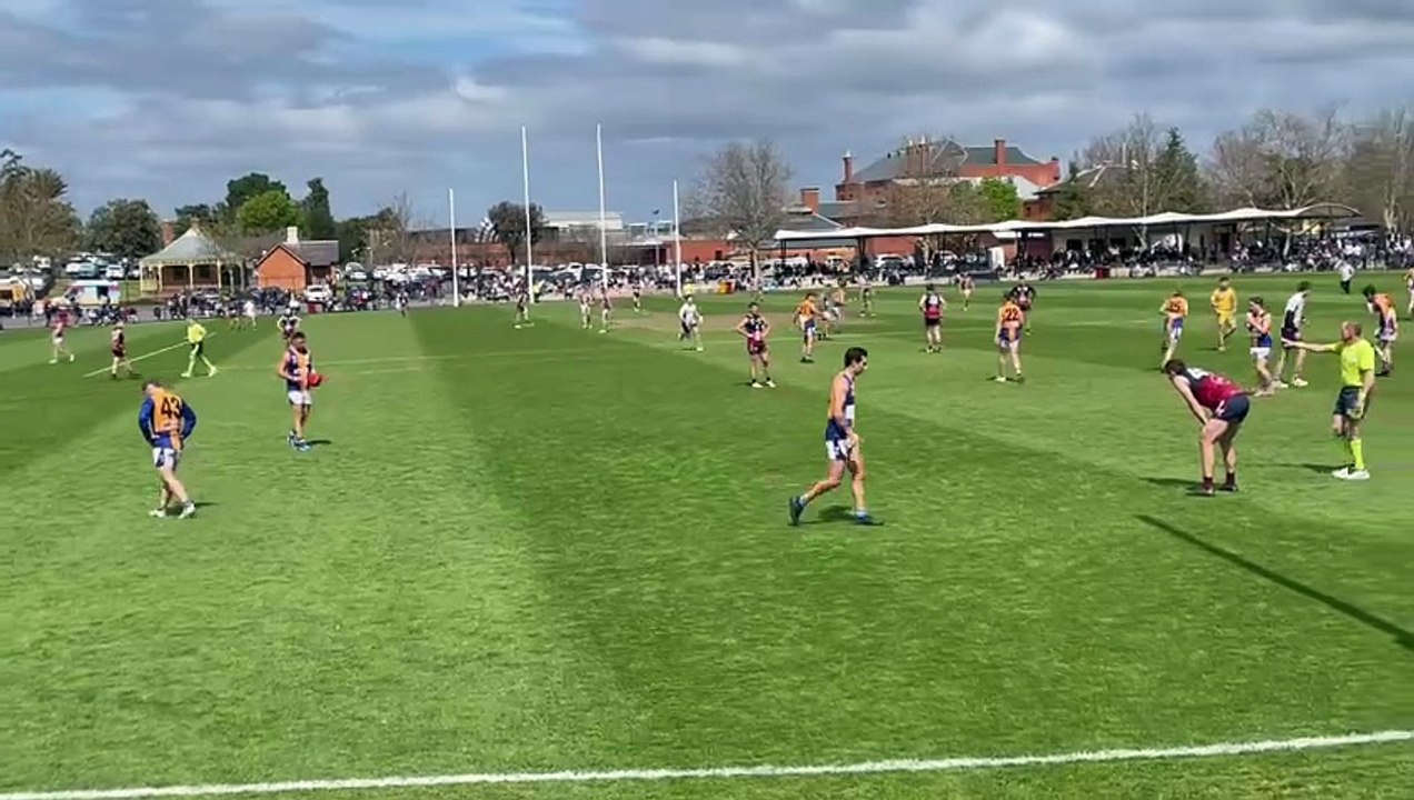 2025 BFNL grand final: Golden Square's Tanner Rayner kicks match-winning goal in reserves.