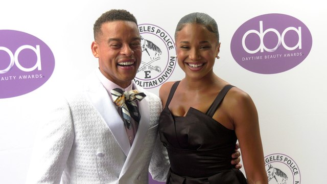 Robert Ri'chard and Juliah Cheree Taylor attend the purple carpet at the 7th annual Daytime Beauty Awards