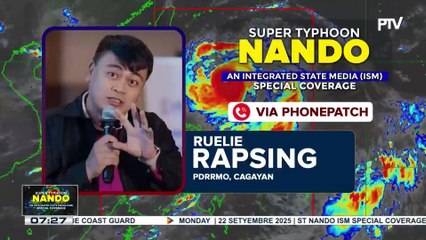 Panayam kay Cagayan PDRRMO head Ruelie Rapsing ukol sa ilang lugar sa Cagayan na nasa ilalim ng Signal no. 4