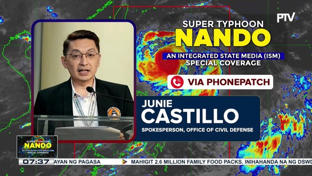 Panayam kay Office of Civil Defense spokesperson Junier Castillo ukol sa update sa mga ginawang paghahanda ng gobyerno para sa mga lugar na maaapektuhan ng bagyo