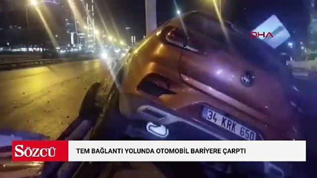 Ataşehir TEM bağlantı yolunda otomobil bariyere çarptı: 1'i ağır 3 yaralı
