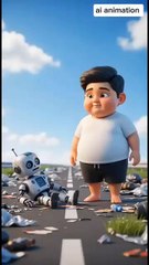 beautiful ai baby and robot monkey story