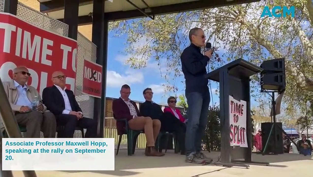 Assoc. Professor Hopp at rally | The Area News | September 2025